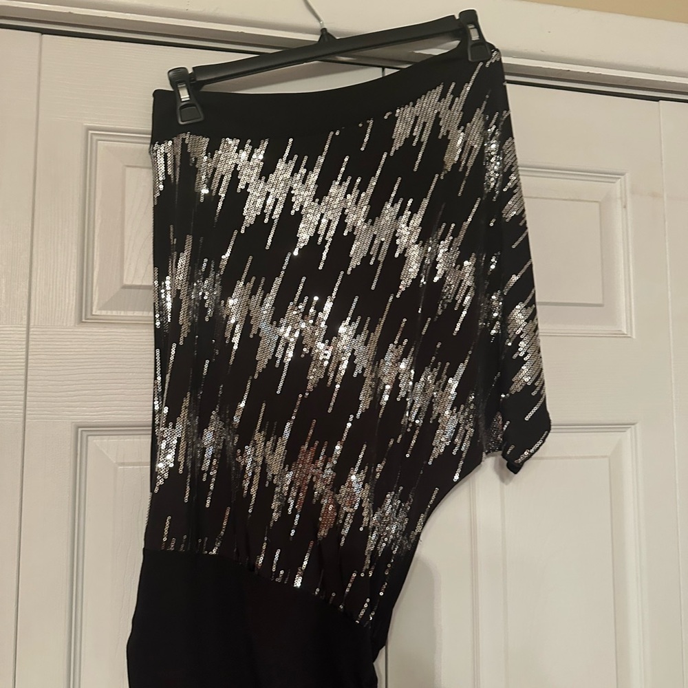 Black and Silver Sequin Skirt